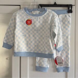 Magnetic Me Grey Checkerboard Brushed Fleece Magnetic Sweatsuit Size 9-12 Months